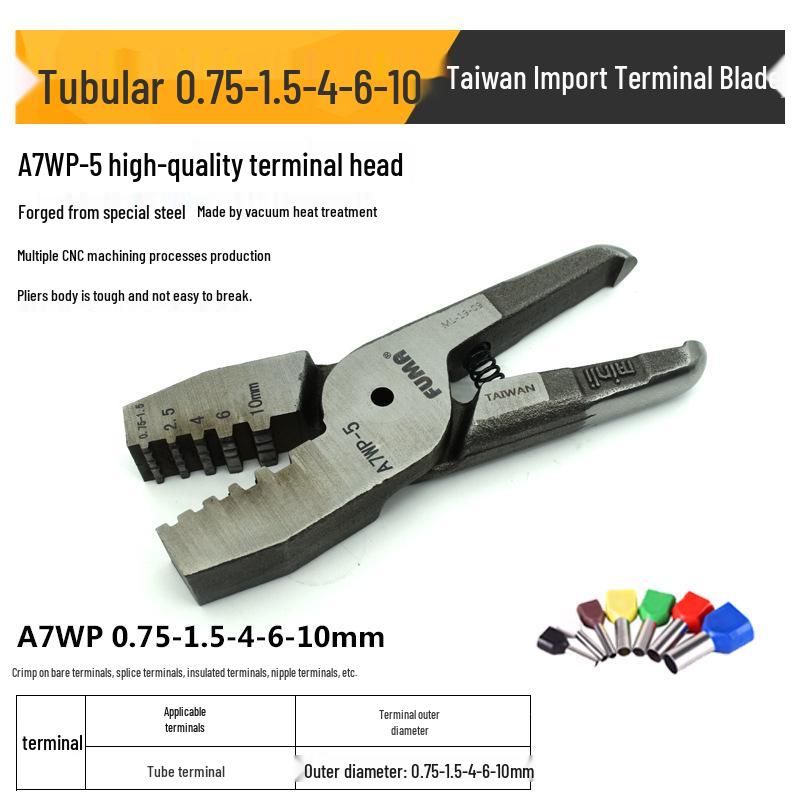 FUMA Pneumatic Terminal Crimping Tool – Cold Press Wire and Bare Terminal Pliers