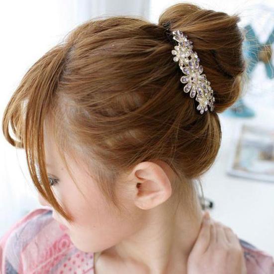 Fashion Women Rhinestone Flower Hair Pin Comb Clip Wedding Bridal Party Headwear