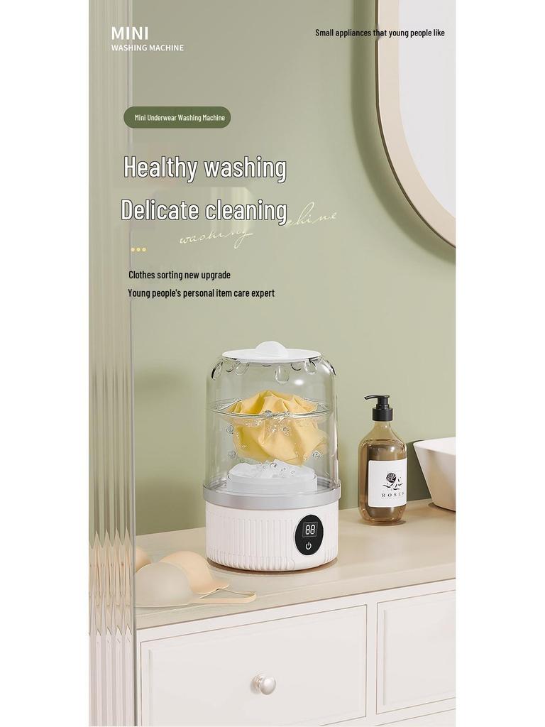 Best-Selling Portable Mini Washing Machine for Underwear and Socks - Wireless, Large Capacity, Fully Automatic