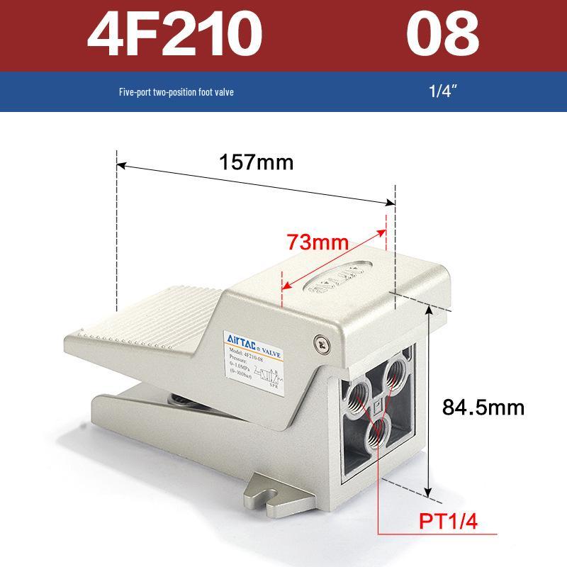 Ножной педальный клапан AirTAC: Модели 4F210, 3F210, 3FM210, 06, 08, 06L, 08L, 08LF, 08F