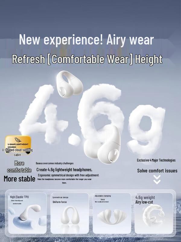 Baseus AS01 Open-Ear Clip Bluetooth Headphones