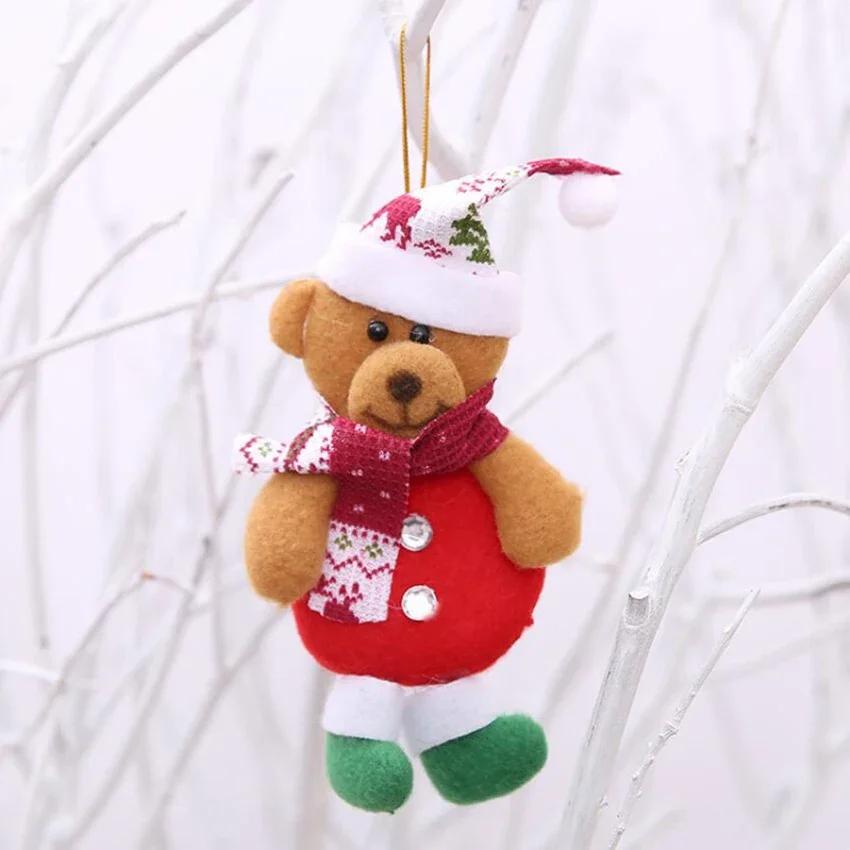 Ornements de Poupée Peluche de Noël Père Noël Bonhomme de Neige Arbre de Noël Accessoire de Décoration DIY pour la Maison Noël Nouvel An Fête à la Maison Cadeau pour Enfants