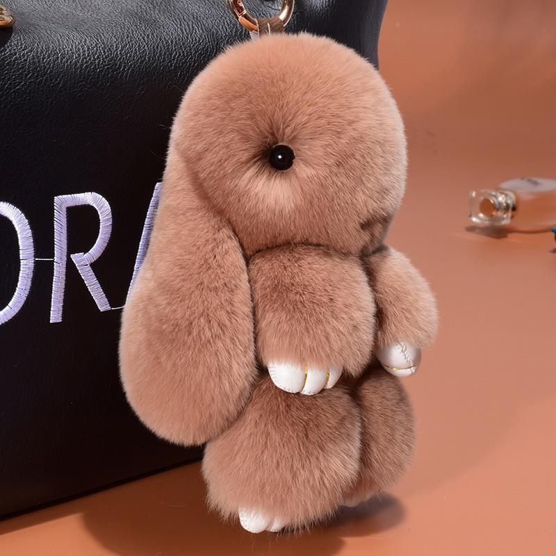 14cm Niedlicher Plüschhase Schlüsselanhänger Damen Pelz Bommel Engel Hase Schlüsselring Hase Pompom Plüschtiere Spielzeug Mädchen Tasche Autoschlüssel Anhänger