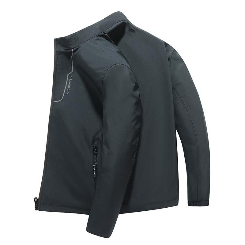 

Baseball Jacket Spring Slim Casual Top Stand Collar Men s Black XXXL