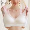 New V-neck Gathered Bubble Cotton Lace Underwear Without Steel Ring Anti-sagging Sports Breathable Comfortable Bra