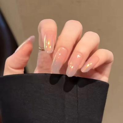 Fake Nail Solid Color Wearing Nail Fake Nail Removable Piece Simple Gradual Change Nail Patch 24 Pieces