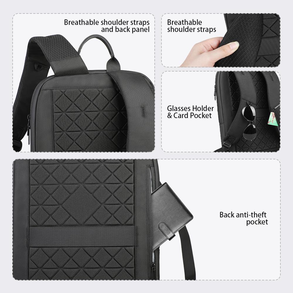 Heroic Knight Slim Business Backpack For Men 15.6 Inch Laptop Bags Waterproof Fashion Backpack Multifunction Anti-Theft School Bag For Travel & Work