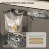 Plastic Suction Cup Trash Bag Holder With Foldable Design For Kitchen And Bathroom Storage