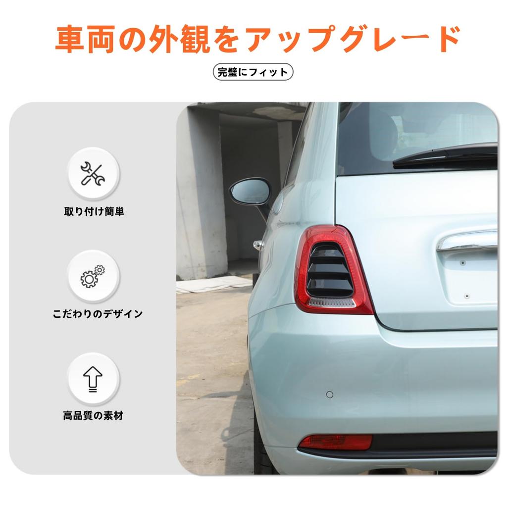 Sauicemy Kompatibel mit Fiat 500 2016-Aktuell Rückleuchten-Dekorationspanel