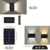 1/2 stk Solar Up Down Lights Utendørs Vanntett, Modern Nordic Sconce Belyser Utenfor Sollyssensor Lampe