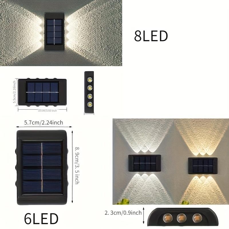 1/2 stk Solar Up Down Lights Utendørs Vanntett, Modern Nordic Sconce Belyser Utenfor Sollyssensor Lampe