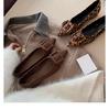 Sheepskin~ French Square Buckle Leather Shoes, Soft-soled Mary Jane Shoes, Women's Shallow Mouth Single Shoes, Beautiful Flat-bottomed Pointed-toe