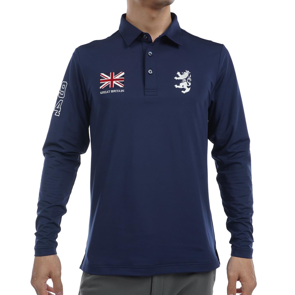 

Admiral Golf Men s Classic Flag Long Sleeve Shirt ADMA474, Navy