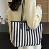 Striped Large-Capacity Casual Bag Spring And Summer  Versatile Ins Foreign Style Shoulder Underarm Bag Going Out Tote Bag