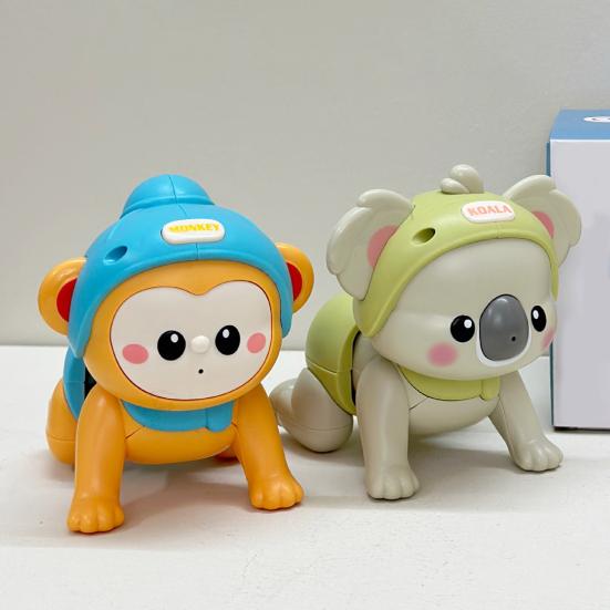 Electric Crawling Animal Toy with Music 0-1 Toddlers Boys Girls Educational Cartoon Monkey Koala Crawling Learning Recording Musical Interactive Toy