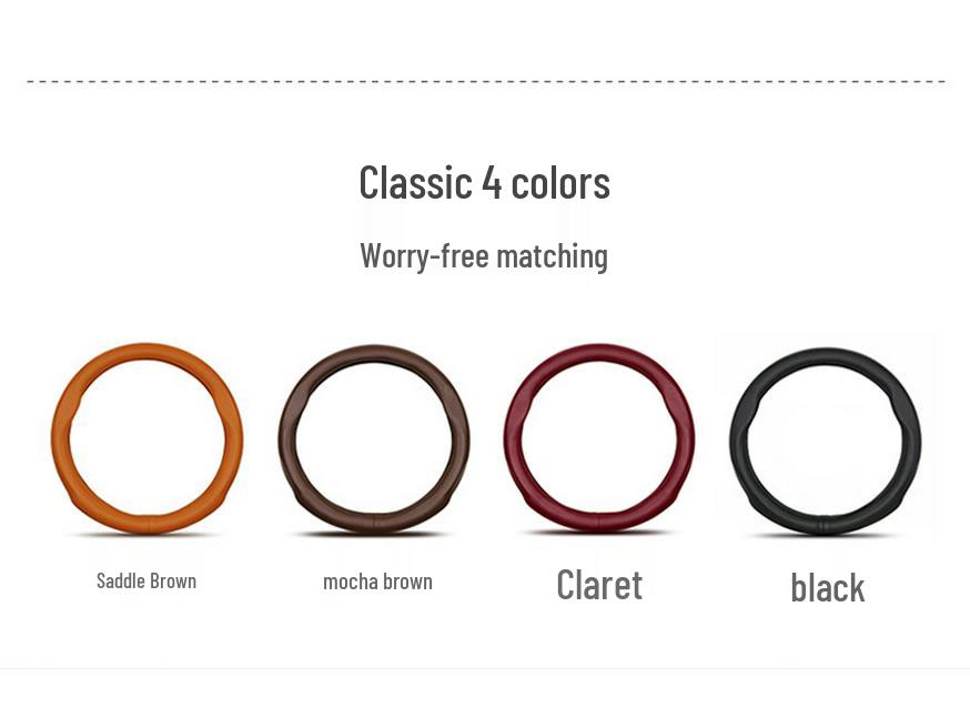 Qoros 7/5 D-Form Echtleder Lenkradbezug, Rutschfest, Ultradünn, Universell für alle Jahreszeiten.