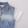 Boys' Korean Style Three-Piece Summer Set: Denim Vest, Stylish Double Pocket, Cool Street Fashion Short Sleeve.