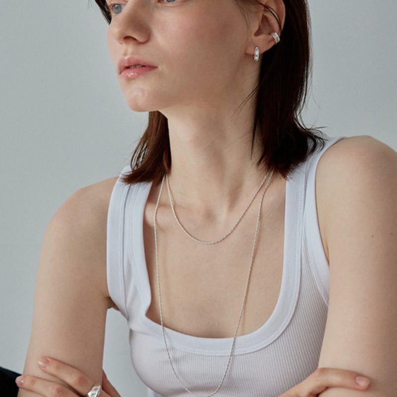 TIERNO N.020/TWIST CHAIN NECKLACE_SILVER