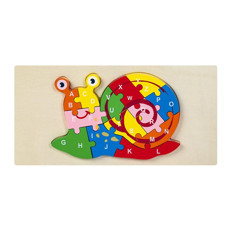 Kinder Pädagogisches Holztier Digitales 3D-Puzzle Lernspielzeug für die frühe Bildung