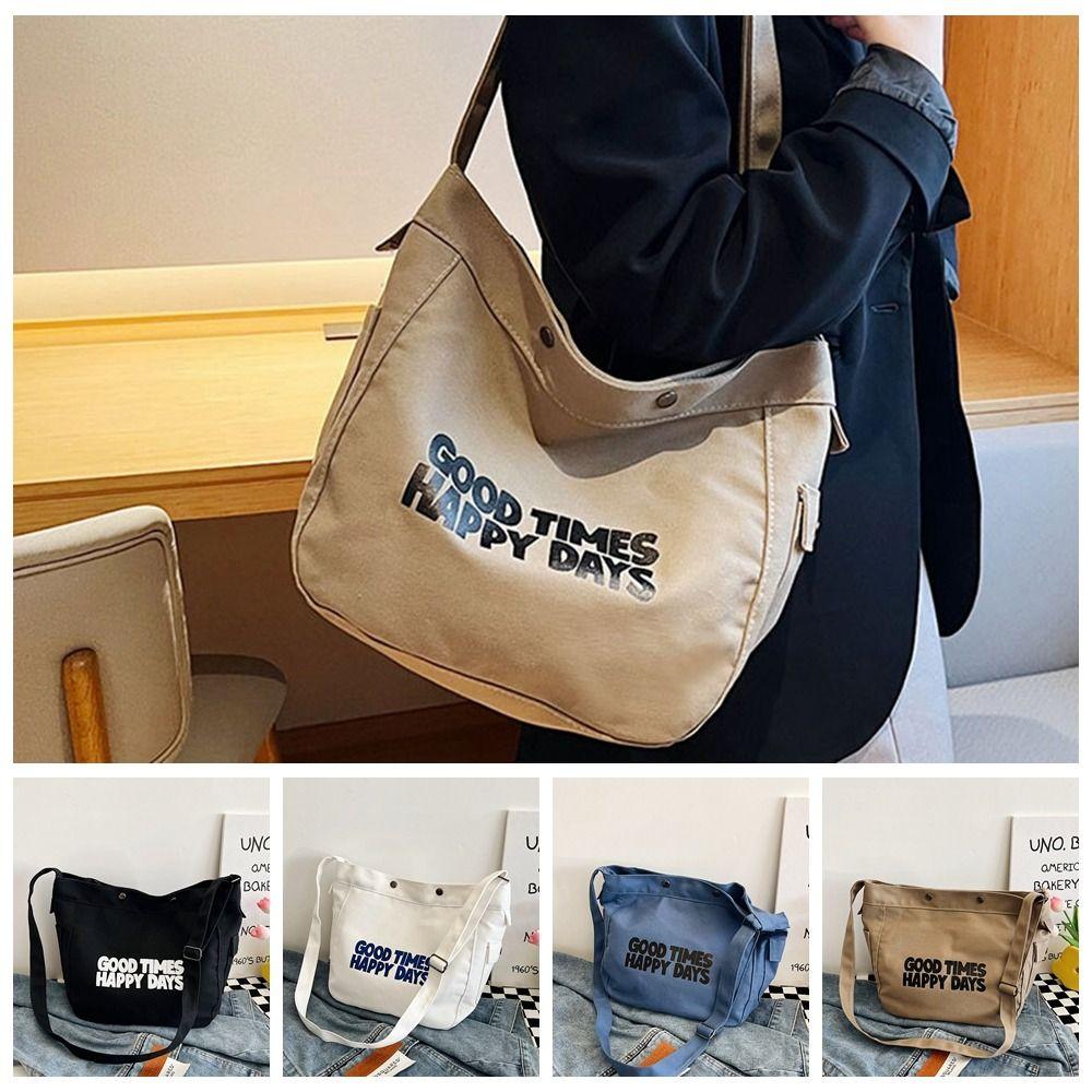 

Large Capacity Crossbody Bags for Women Trendy Canvas Handbag Portable Shoulder Bag Shopping