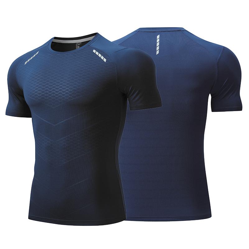 Men Thin Ice Silk Tops Running Short-sleeved Sports T-shirt Gym Fitness Muscle Training Sweatshirt Dry Fit Tight Tracksuits