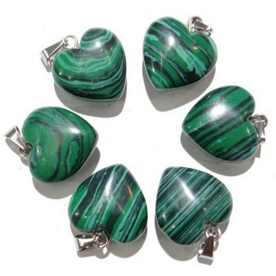 20MM Heart-Shaped Natural Crystal Stone Pendant Necklace DIY Accessory