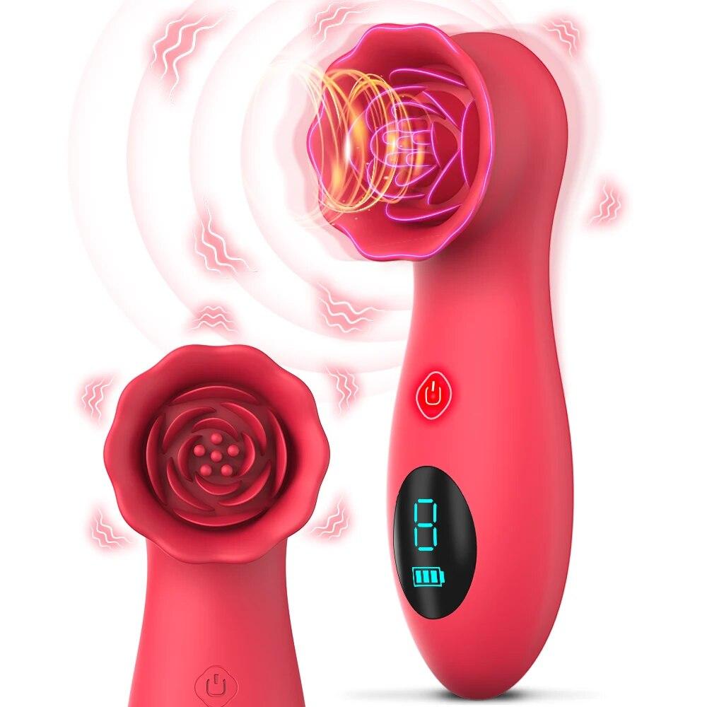 Rose Vibrator für Frauen Nippel Vagina Klitoris Stimulator G-Punkt Vibrationsmassagegerät Weiblicher Masturbator Sexspielzeug für Erwachsenenbedarf
