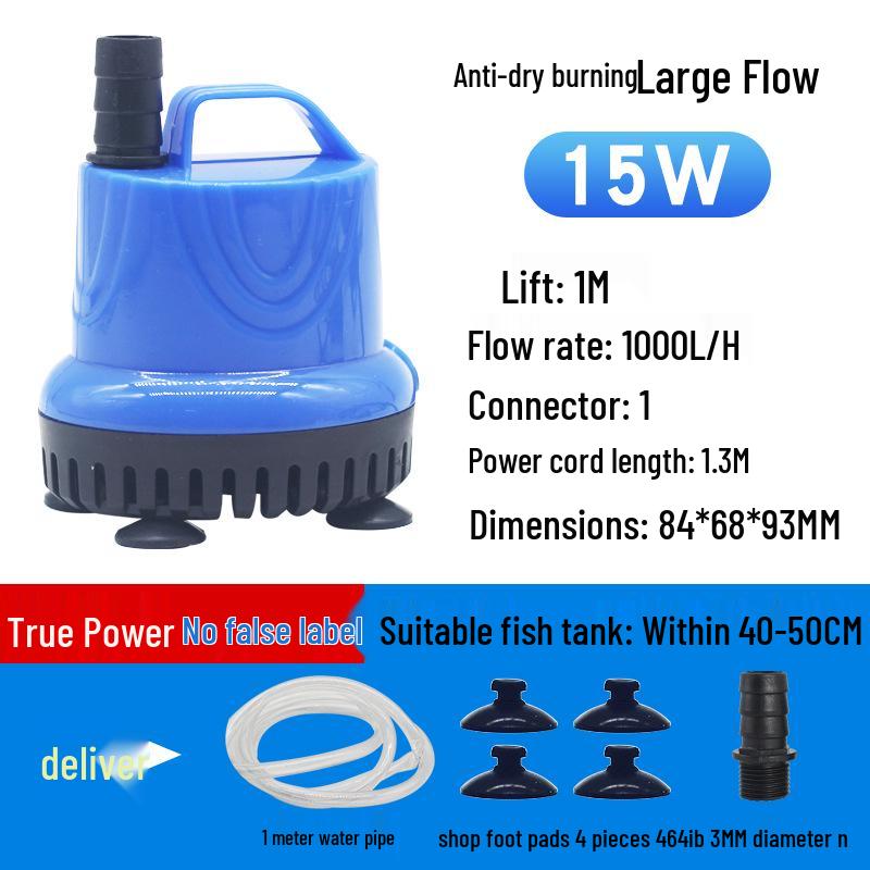 Silent Submersible Water Circulation Pump for Fish Tanks - Efficient Bottom Suction & Water Change