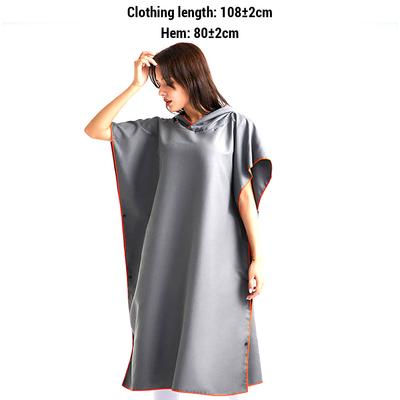 Adult Wearable Towel Robe with Hood Quick-Drying Comfortable Touch for Beach Hot Springs Fitness