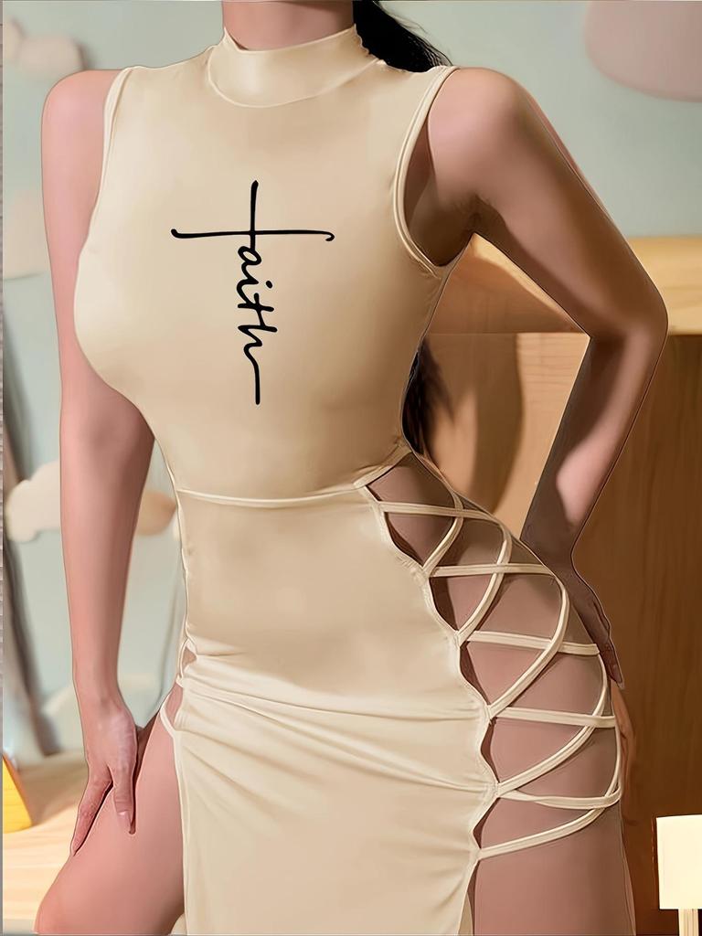 2024 Summer Sexy Tie-Up Tank Top High Slit Print Dress Collection