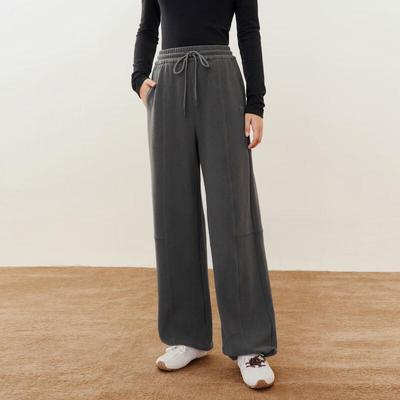 LEDIN Jogginghose aus weichem Fleece-Strick mit weitem Bein