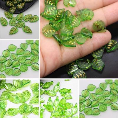 Home Party Zubehör Perlen Haarschmuck 50 Stück Ohrring Schmuckherstellung Glasmaterialien Kreatives Nachzeichnen Goldene Blätter Handgefertigte Anhänger DIY Ornament