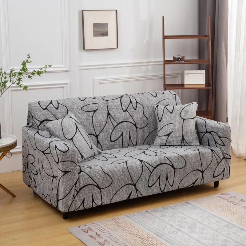 

LANMOLIFE 1 шт. Чехол для дивана из спандекса с принтом, устойчивый к пятнам, для спальни, гостиной, эластичный, защитный чехол для мебели, домашнее украшение 1 Seater 90-140cm