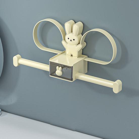 Soporte para accesorios para el cabello de conejo de dibujos animados, montaje en pared, sin taladro, diadema multifuncional, corbata para el pelo, Clip para el pelo, organizador de almacenamiento para sombreros
