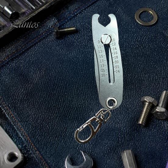 Bolt Size Checker Portable Thread Keychain, Stainless Steel Precise Nut Gauge Gauge, Bolts Finder Verification Tool