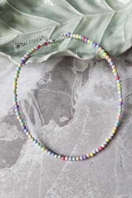 Handmade Colorful Bead Necklace – Adjustable Choker Style