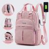 Uformell ryggsekk USB-ladingsryggsekk for kvinner Dataveske med høy kapasitet College-reiseveske