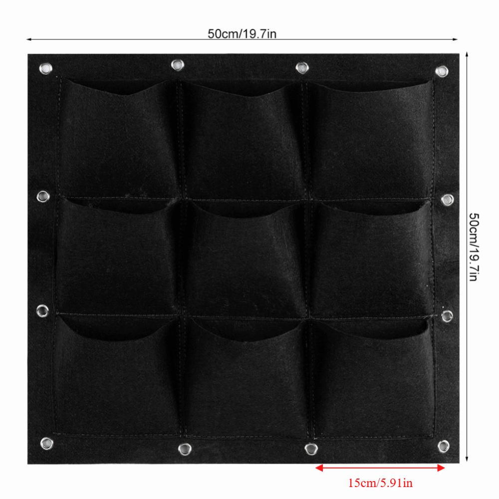 9 Pockets Plant Bag 50*50cm Grow Bag Durable Pocket Planting Bag  Wall Planting