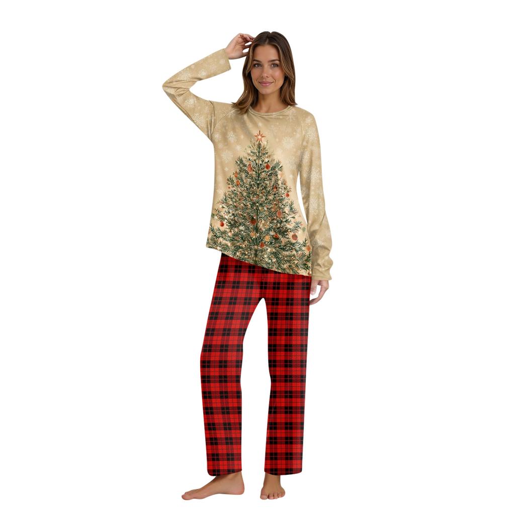 Christmas Prints Family Matching Long Sleeve Tops+Pants Set Family Matching Sets