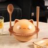 Ramen Bowl Cat Design Ceramic Ramen Bowl Food Storage Container with Spoon Chopsticks for Cereal Salad Meal Prep Breakfast Lunch