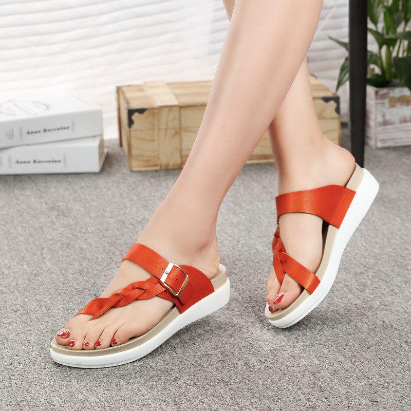 WTEMPO Brand New Women Sandals Casual Women Shoes Summer Flat Sandals Fashion Buckle White Ladies Sa