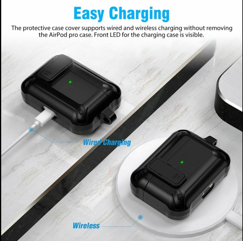 Armor Shockproof Case For Apple AirPods Pro 3 2 Air Pods 4 3 Earbuds Accessories Cover Keychain Switch Coque Capa Fundas