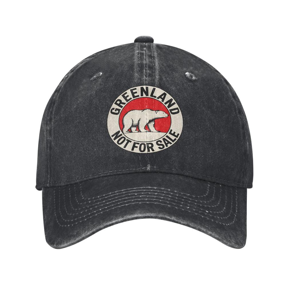 Greenland Is Not For Sale Unisex Baseball Cap Polar Bear Denim Hats Cap Vintage Outdoor Activities Adjustable Fit Snapback Hat