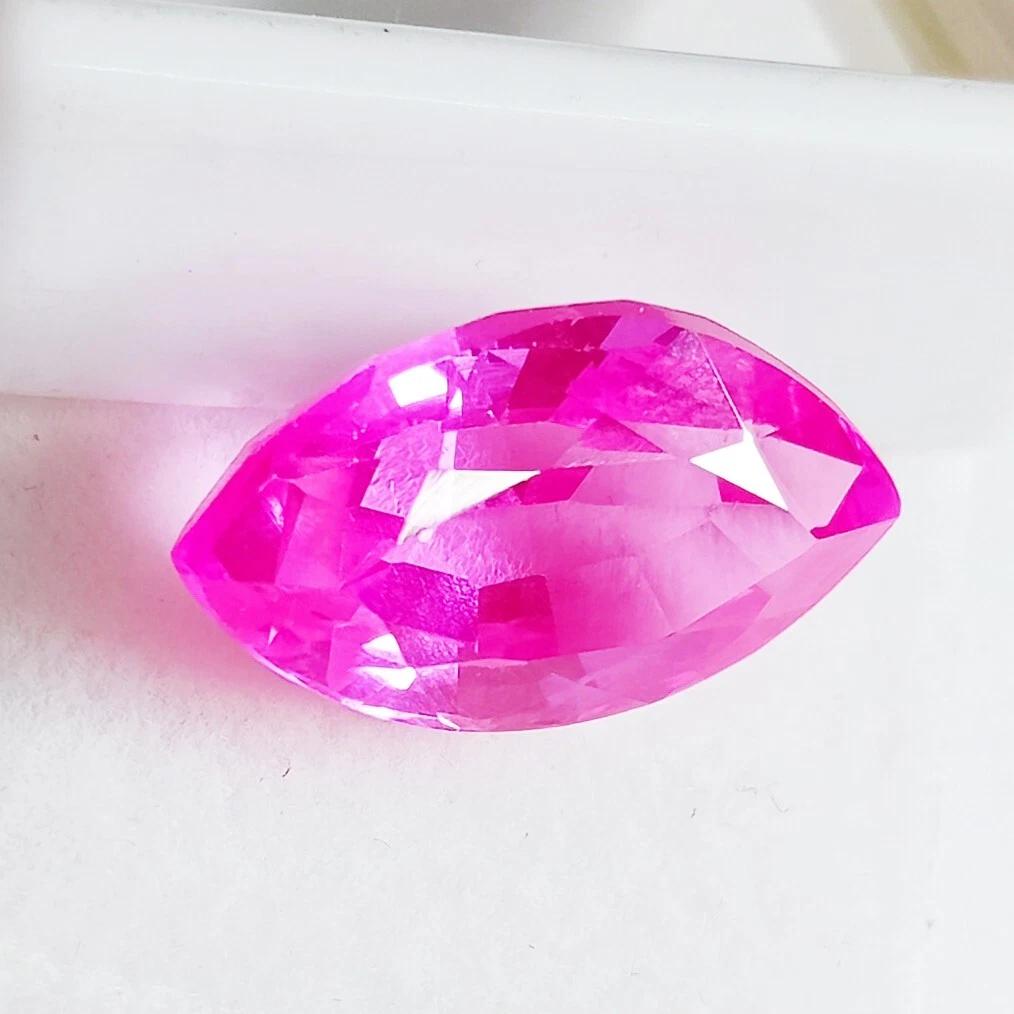 Natural Pink Sapphire Marquise Cut 10.90 Ct Rare Certified Loose Gemstone