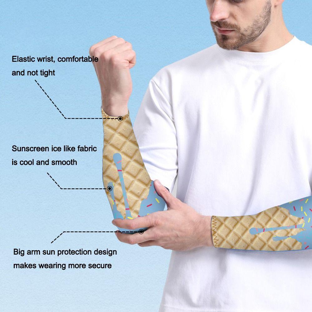 Ice Cream Arm Sleeves Cooling Sun Protection Sleeves NEW Protective Sleeves  Sports