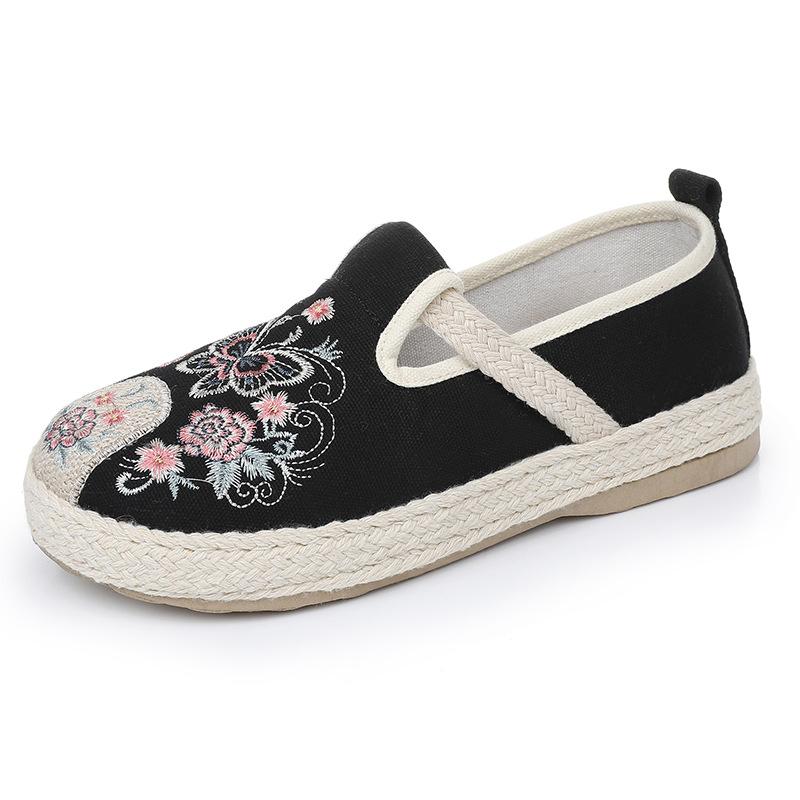 Butterfly embroidered shoes, Chinese Hanfu shoes, new summer baotou casual trend fisherman cloth shoes