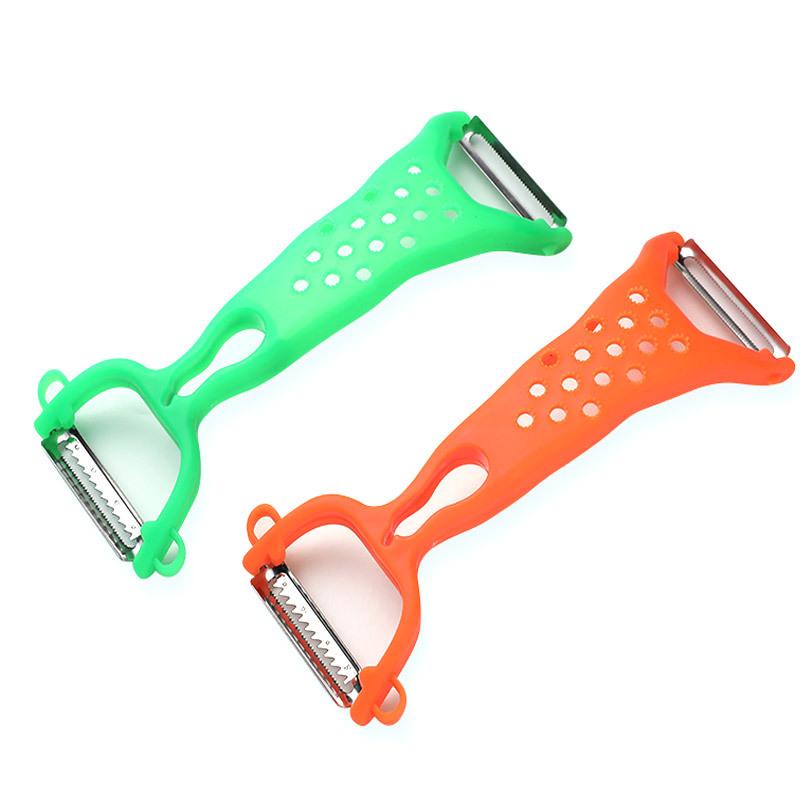 Dual-Headed Multi-Functional Peeler: Lobster, Fruit, Potato, Garlic Press, Hole Digger & Rotating Scraper