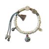 Lucky Braided Bracelet Irregular Beads Silver Beaded Bracelet Vintage Chinese Style Bracelet  Women
