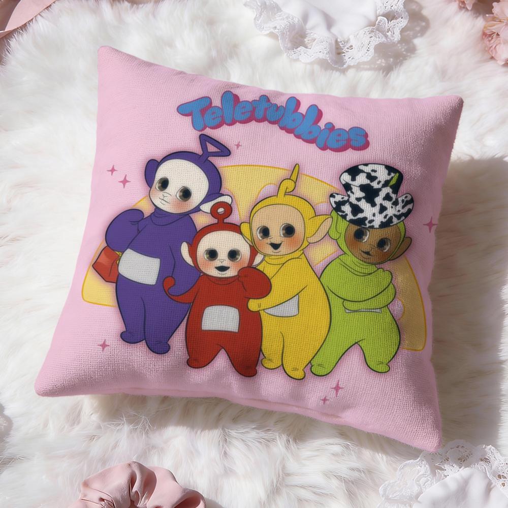 Cute T-Teletubbies Cushion Cover Premium Comfort Reversible Pillow Cove -Two in One Design for Any Room & Car Interior