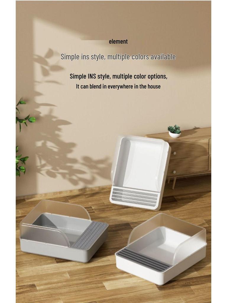 Extra Large Odor-Proof Cat Litter Box & Semi-Enclosed Anti-Splash Bed